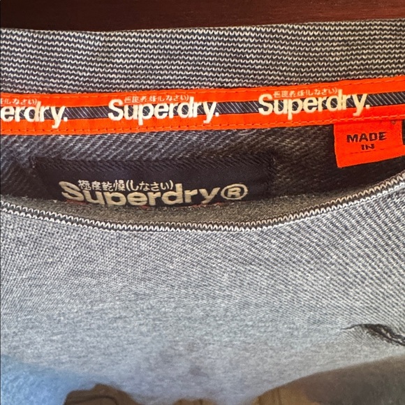 Superdry Men’s Size XL Blue Gray Crewneck Long Sleeve Casual Orange Label Tee - Picture 4 of 6